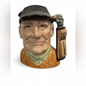 1970 Royal Doulton Character Toby Jug "THE GOLFER" D6623 ~LARGE 7.5" ~EXCELLENT